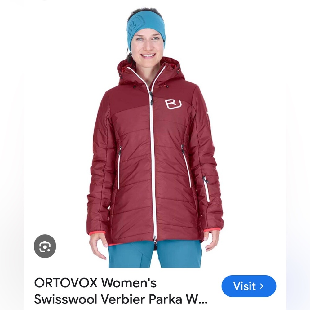 Ortovox Swisswool Verbier parka wool ski jacket berry red women’s large amazing - Picture 3 of 16
